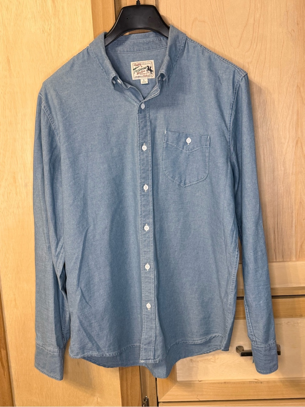 Tecovas Western Light Blue Button-Down Shirt by Unknown Brand WESTERN